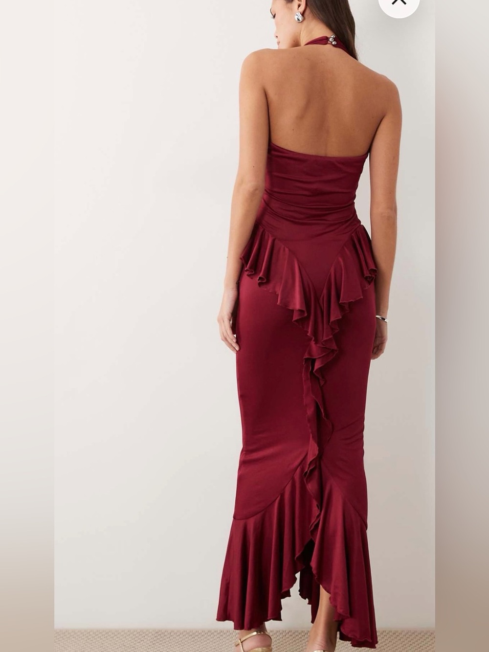 Ruched & Ready - Plum Ruffle Maxi Skirt Dress XXL - Picture 4 of 6